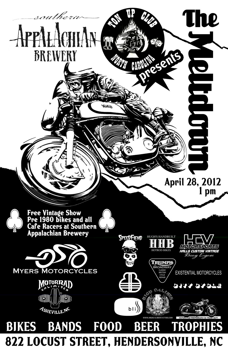 The Meltdown Vintage Motorcycle Show Southern Appalachian Brewery